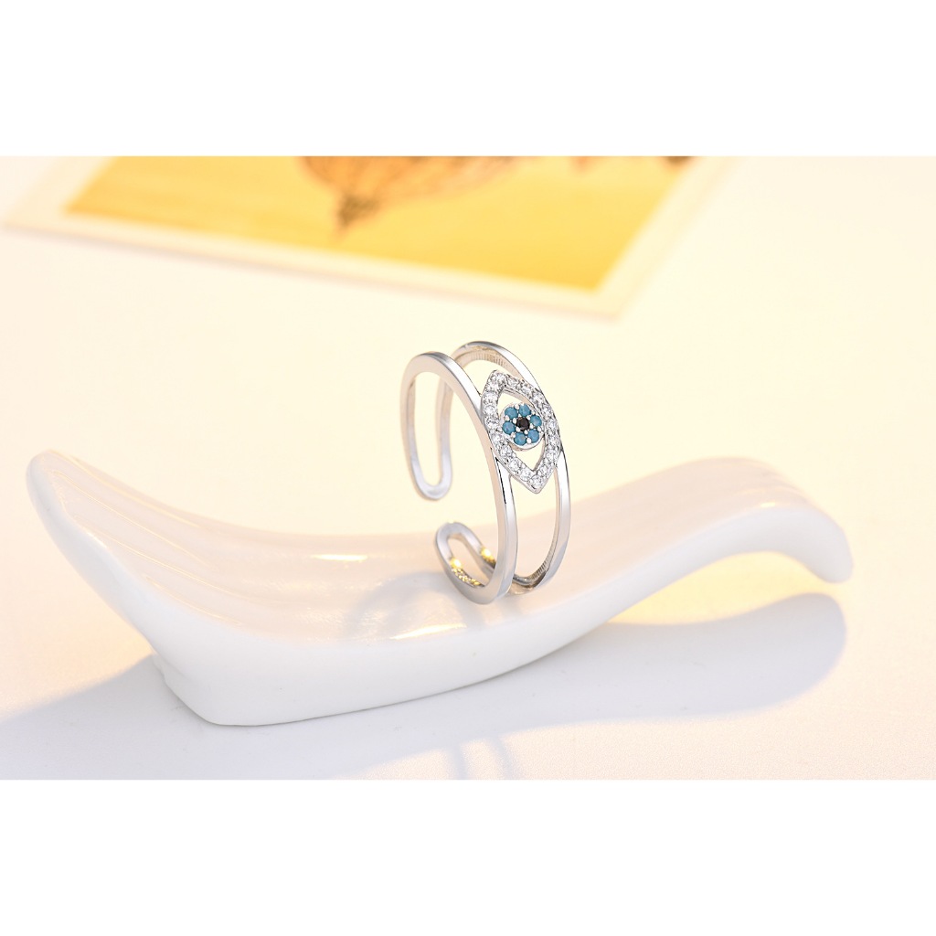 แหวน แต่งตาเทพประดับด้วยตาสีฟ้าสวมใส่ได้ทุกวันแหวนสีทองไม่จางหายเครื่องประดับปาร์ตี้วันเกิดของขวัญวันเกิดปีศาจ - รูปที่ 5