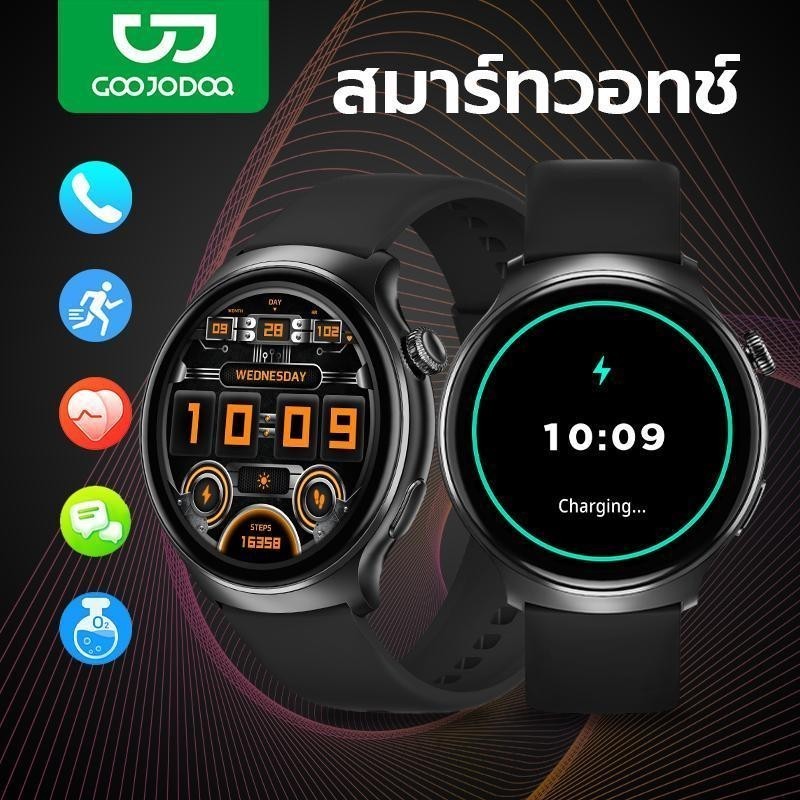 GOOJODOQ Fb039 Fb060 สมาร์ทวอทช์  Ip68 กันน้ำ การตรวจสอบสุขภาพ สมาร์ทคอล ผู้ช่วยเสียง Smartwatch