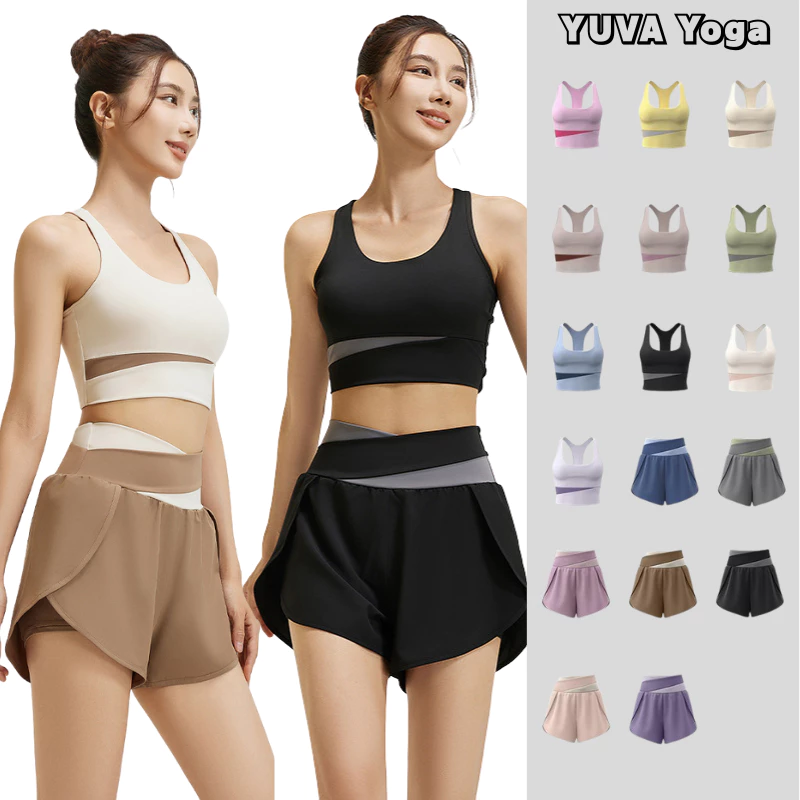 ชุดกีฬาโยคะ Yoga Sport สีคู่ ผ้าระบายอากาศ ใส่สบาย