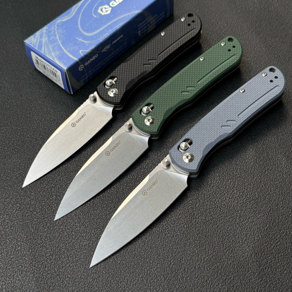 มีดพับGanzo G771 ของแท้100% วัสดุใบมีด D2 วัสดุด้ามจับ G10 ใบมีดยาว 3.3 นิ้ว