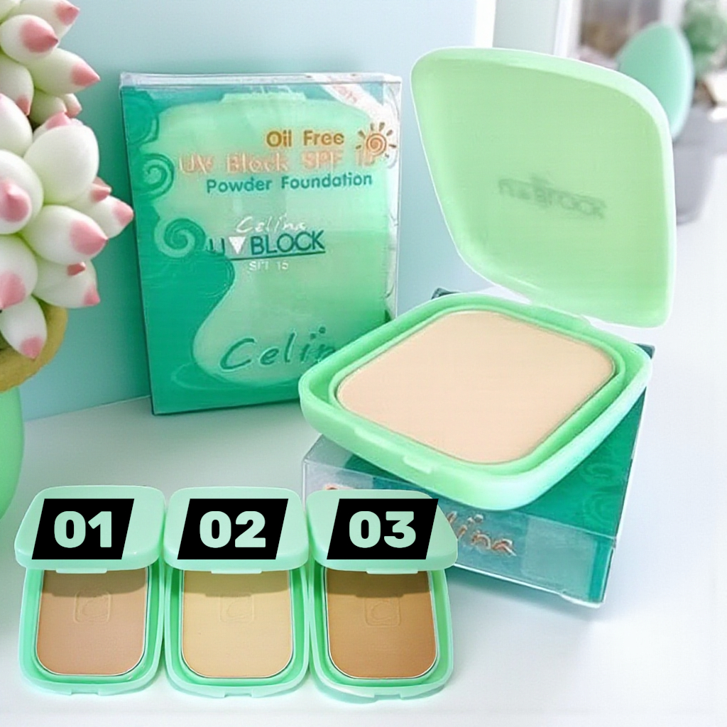 (มีส่งด่วน)แป้ง Celina UV Block SPF 15 เซลีน่า ยูวีบล็อก แป้งพริตตี้ 14 กรัม  รีฟิว