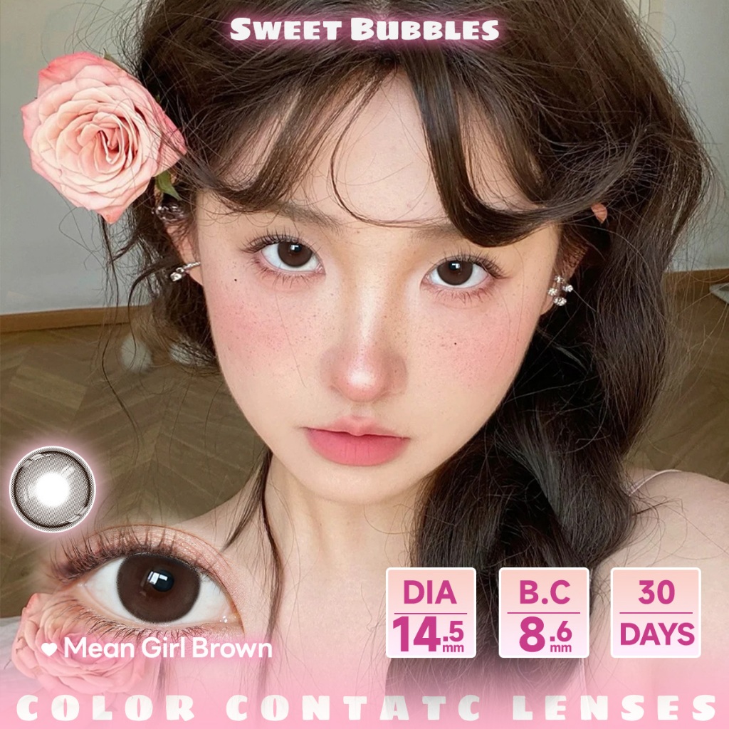 【COD】 SweetBubbles บลิงบลิงๆ ซีรีส์ Mean Girl เลนส์หวานๆ เหมาะกับเมื่อแต่งหน้าMonthly1คู่-14.2mm