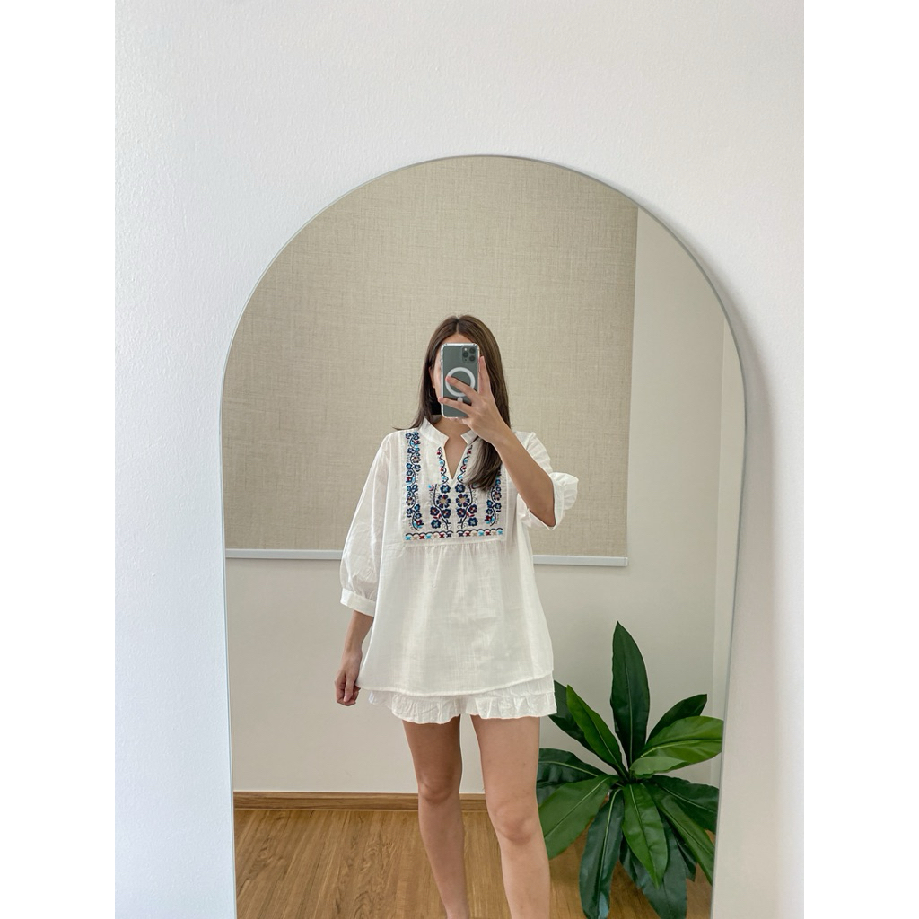 เสื้องานปักคอจีนลายดอกไม้ - รูปที่ 2