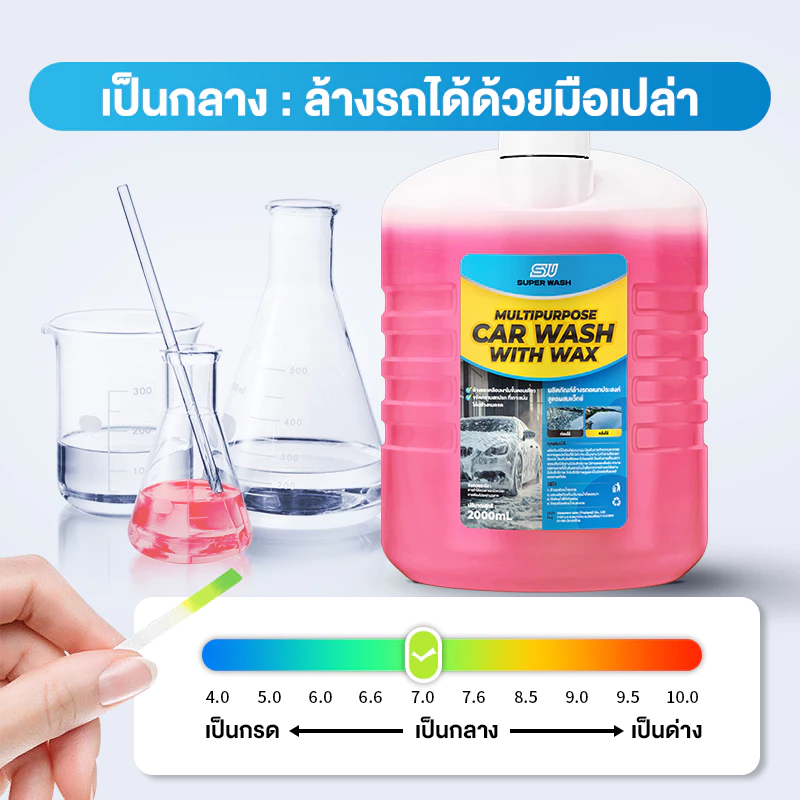 SuperWash น้ำยาล้างรถ ขจัดคราบฝังแน่น เงางามเหมือนใหม่ สูตรอ่อนโยนต่อสีรถ ไม่ต้องขัด เหมาะสำหรับรถทุกประเภท thumbnail 10