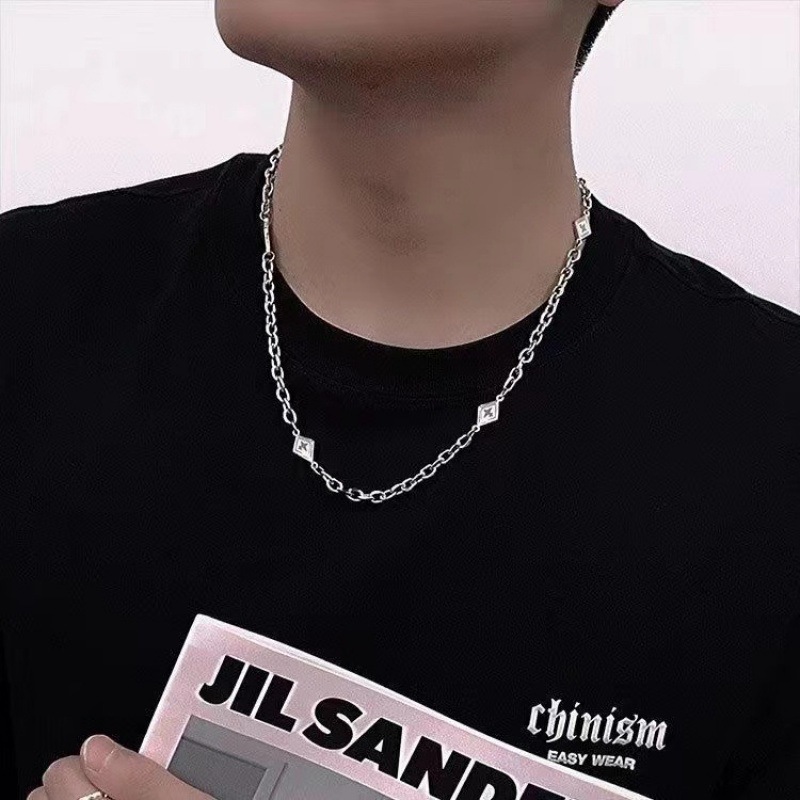 ของสวย ส่งไวจ้า  สร้อยโซ่ ผู้ชายลายเพชร 4 เหลี่ยม แนวฮิบฮอบ สไตล์เกาหลี ราคา ถูกที่สุด ดีลบีเคเค แกลเลอรีภาพที่ 8