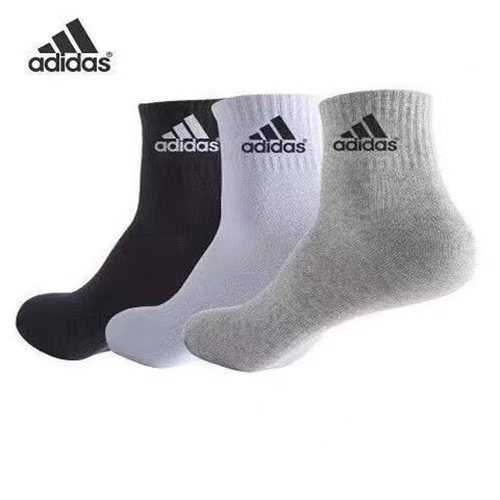 ADIDASถุงเท้าข้อกลาง ถุงเท้านักเรียนกันลื่น ถุงเท้าใส่วิ่ง ใส่ออกกำลังกาย ผ้าดีใส่สบาย ใส่ได้ทั้งชายและหญิง