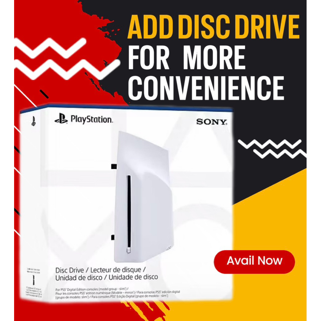 DISC DRIVE PS5 อุปกรณ์เสริม รองรับการเล่นแผ่น 4K Ultra HD Blu-ray™, Blu-ray™, DVD, PS5 และ PS4 ที่เป