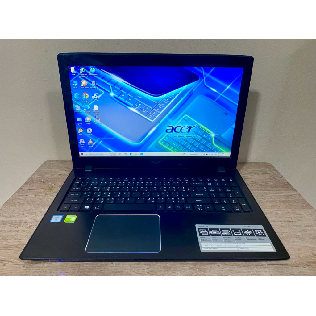 ขาย โน๊ตบุ๊ค Acer Aspire E5-575G intel Core i7-6500U CPU 2.60 GHz RAM 4 GB SSD 256 GB