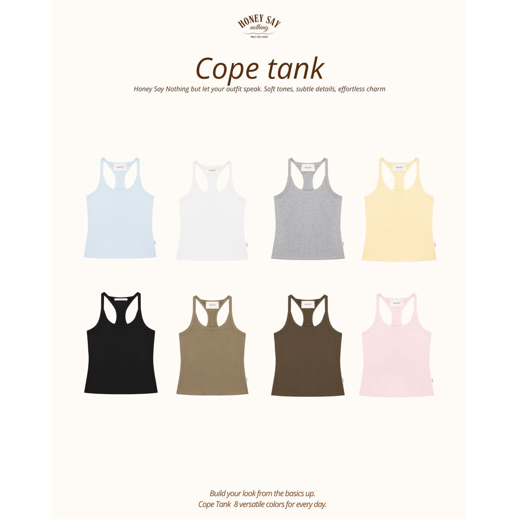 MALISTA - Cope tank เสื้อสายเดี่ยว ผ้านุ่ม ทรงสวย