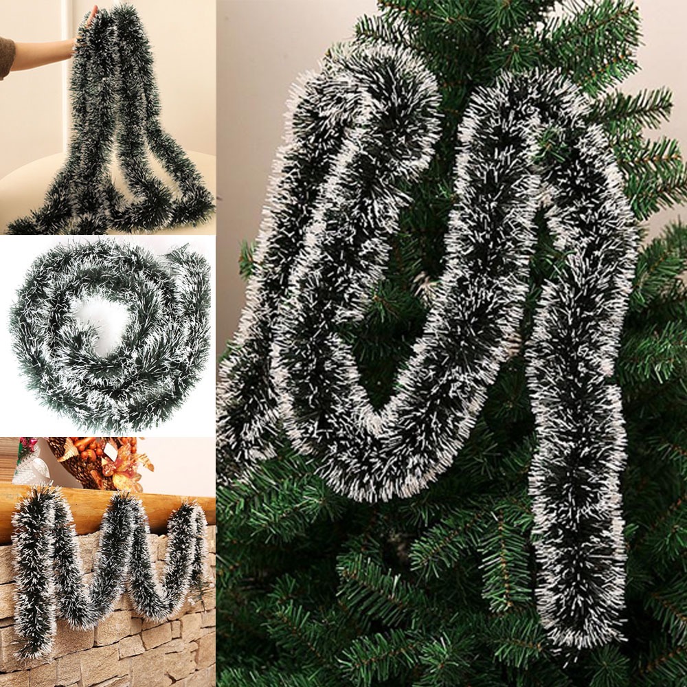 (ส่งด่วน) พู่ประดับ สายรุ้ง พู่หิมะเขียว ฟู ยาว 2 ม. ตกแต่งต้นคริสต์มาส ตกแต่งบ้าน งานปาร์ตี้ ปีใหม่