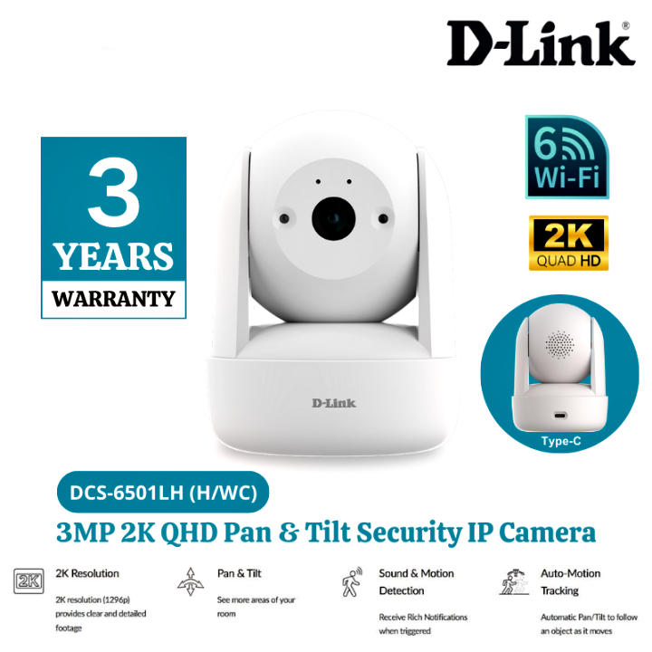 กล้องวงจรปิด D-LINK (DCS-6501LH) 2K Pan & Tilt Wi-Fi Camera
