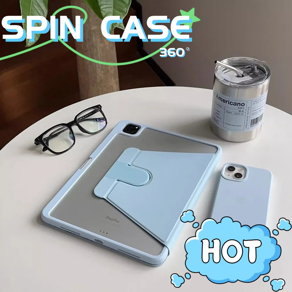 ส่งจากกรุงเทพ เคสไอแพด 360° ตั้ง-นอนได้ พร้อมช่องใส่ปากกา สำหรับ iPad 10.2 Gen7/8/9/10 Air4/5/6/7 10.9 Mini6/7 Pro 11