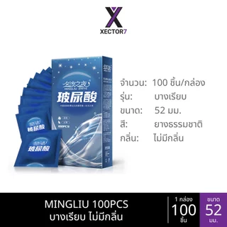 ถุงยาง MINGLIU 100ชิ้น ขนาด52 บางเรียบ (100ชิ้น/กล่อง)