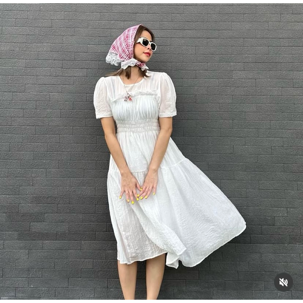 psmaterial paul dress สีขาว