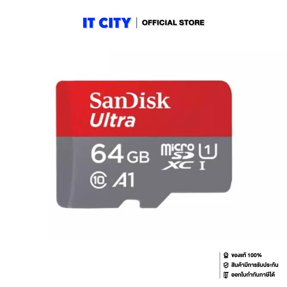 SanDisk Ultra microSDXC, SQUAB 64GB, A1, C10, U1, UHS-I, 140MB/s R, 4x6, 10Y ME6-000960 การ์ดความจำ