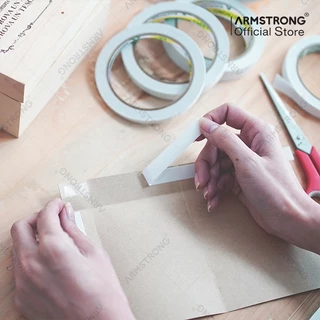 Armstrong เทปเยื่อกาวสองหน้า (ยกแถวสุดคุ้ม) เทปกาวสองแบบบาง กาวเหนียวติดแน่น / Double Sided Tissue Tape