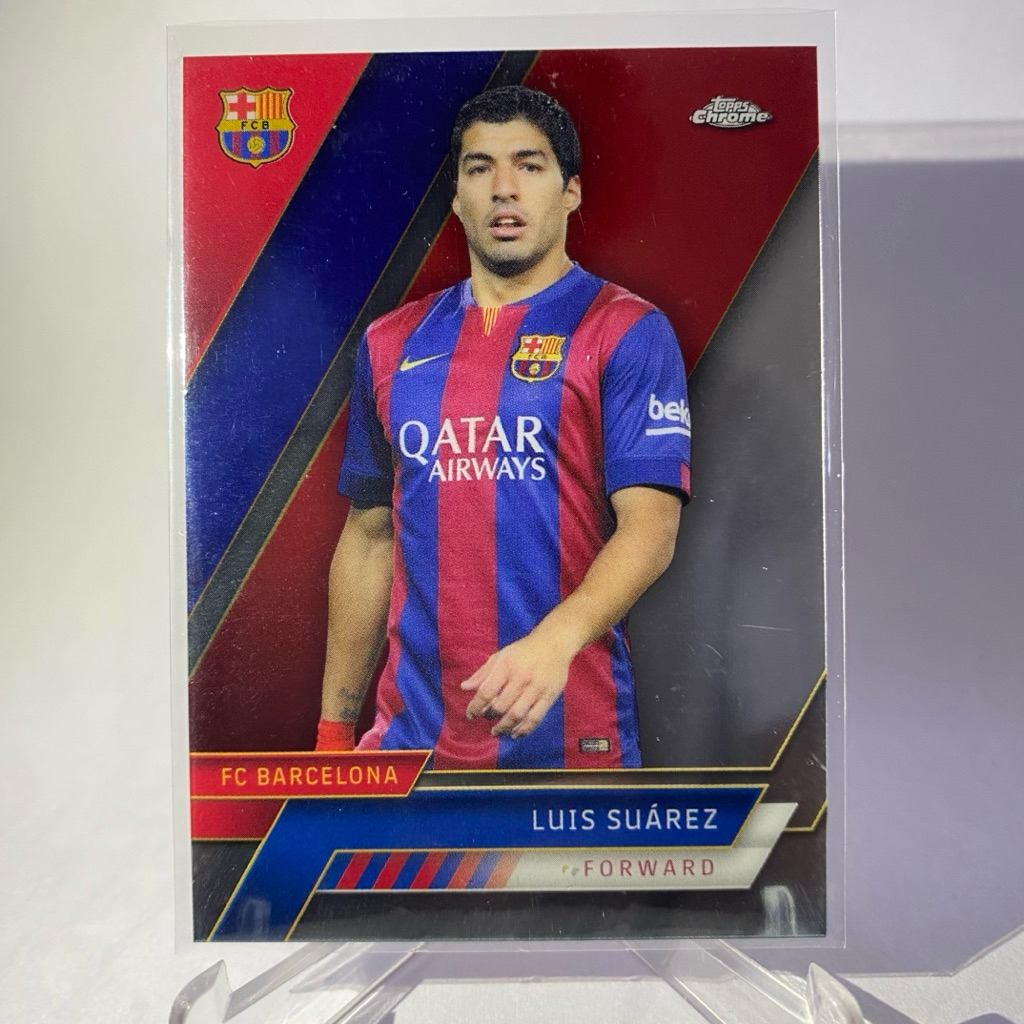 การ์ดนักฟุตบอล สำหรับสะสม LUIS SUAREZ, BARCELONA, TOPPS CHROME 2023