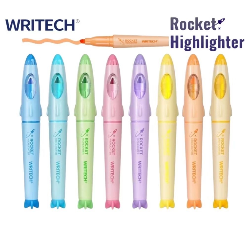 Writech ปากกาไฮไลท์ รุ่น Rocket Highlighter W-8155 ปากกาเน้นข้อความโทนสีนีออน (ราคาต่อ 1 ด้าม)