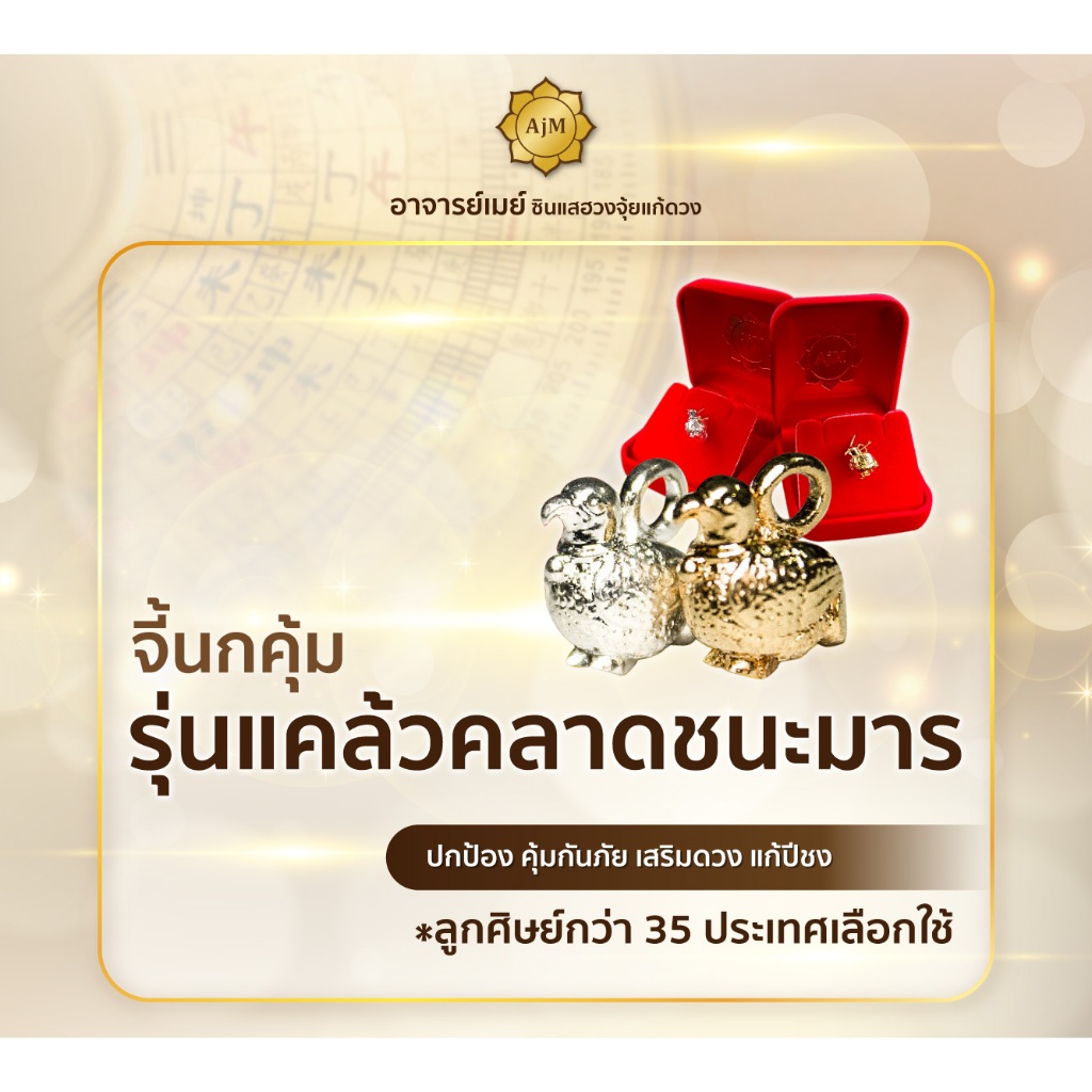 AJANMAY จี้นกคุ้ม รุ่นแคล้วคลาดชนะมาร ของแท้ 100% ปกป้องภัย เสริมดวง แก้ปีชง 68 ขายดี