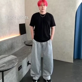 กางเกงวอร์มขากระบอกใหญ่ ทรง BAGGY PANTS.ผ้าสำลี ช&ญ ใส่ได้ รุ่นสูง 155 165 170 175 ซม
