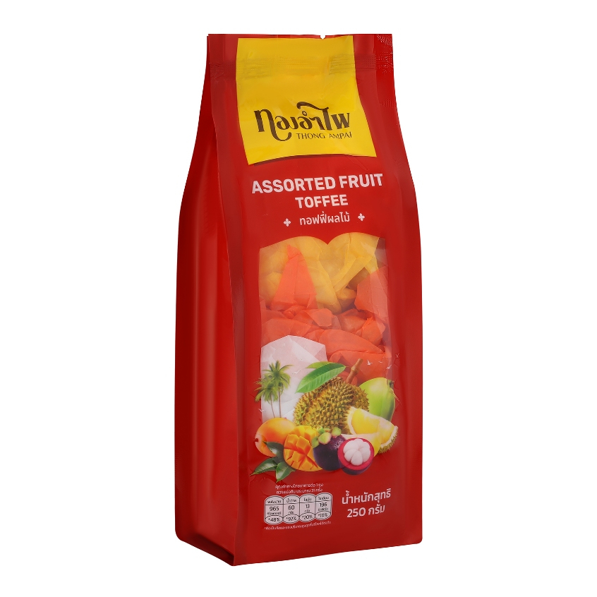 ทองอำไพ ทอฟฟี่ผลไม้ 250 กรัม THONG AMPAI FRUITS TOFFEE 250G