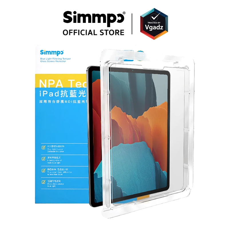 Simmpo ฟิล์มกระจกสำหรับ iPad Air 10.9 (5th), Pro 11 (1st,M4) , Pro 12.9 (6th) ,Pro 13 (M4)  รุ่น Anti-Blue Light (RPF20)