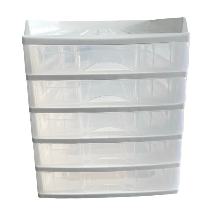 ตู้ลิ้นชัก 5 ชั้น พร้อมถาดบน สีขาว รุ่น A-109-6 Organizer with upper tray white color