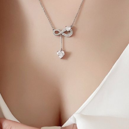 LLY✨สร้อยคอเงิน Magic จี้หยดน้ํา สร้อยแฟชั่น สร้อยหยดน้ำ สร้อยคอเงินแท้925 จี้เพชร สร้อยเพชร