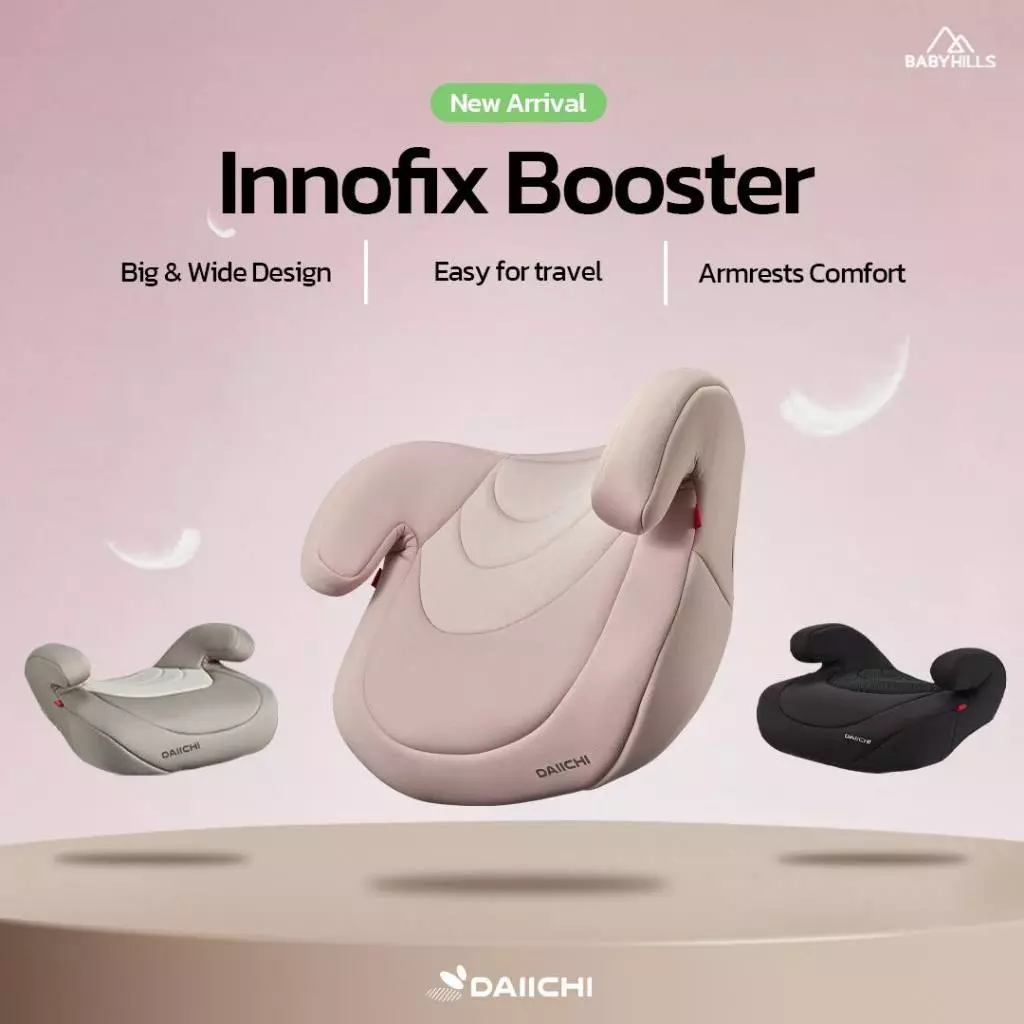 DAIICHI - Innofix Booster Car Seat (ระบบBelt/Isofix) บูสเตอร์สำหรับเด็กโต ตั้งแต่ 3-12 ปี (Black)