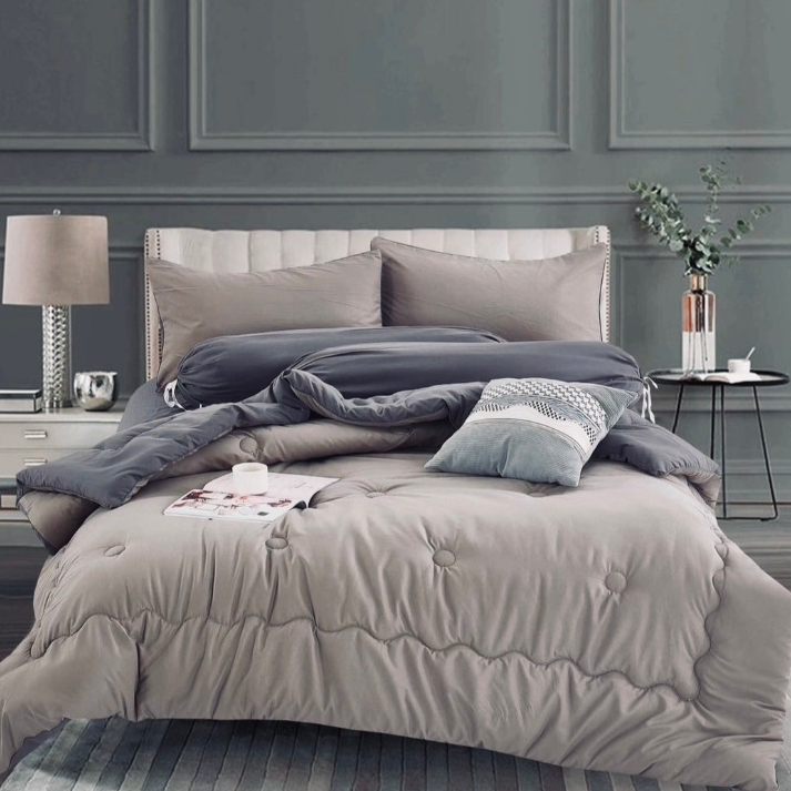 C&J ARANTEXTILEชุดผ้านวม Cotton พรีเมี่ยมสีทูโทนงานคุณภาพหรูหรา นุ่มมาก ฟู เนื้อเนียนแน่น เย็นสบายห่มได้ทุกฤดู - รูปที่ 6