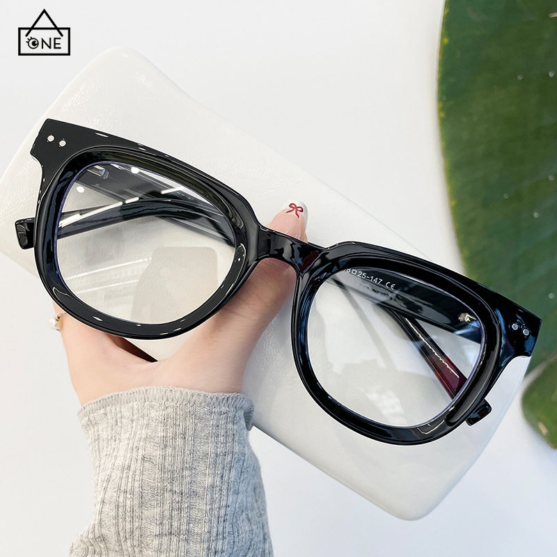 COD❤️แว่นกรองแสงสีฟ้ากรอบเหลี่ยมวินเทจสไตล์เกาหลีแฟชั่นเบาพิเศษแว่นตาสำหรับผู้ชายและผู้หญิง-a.one