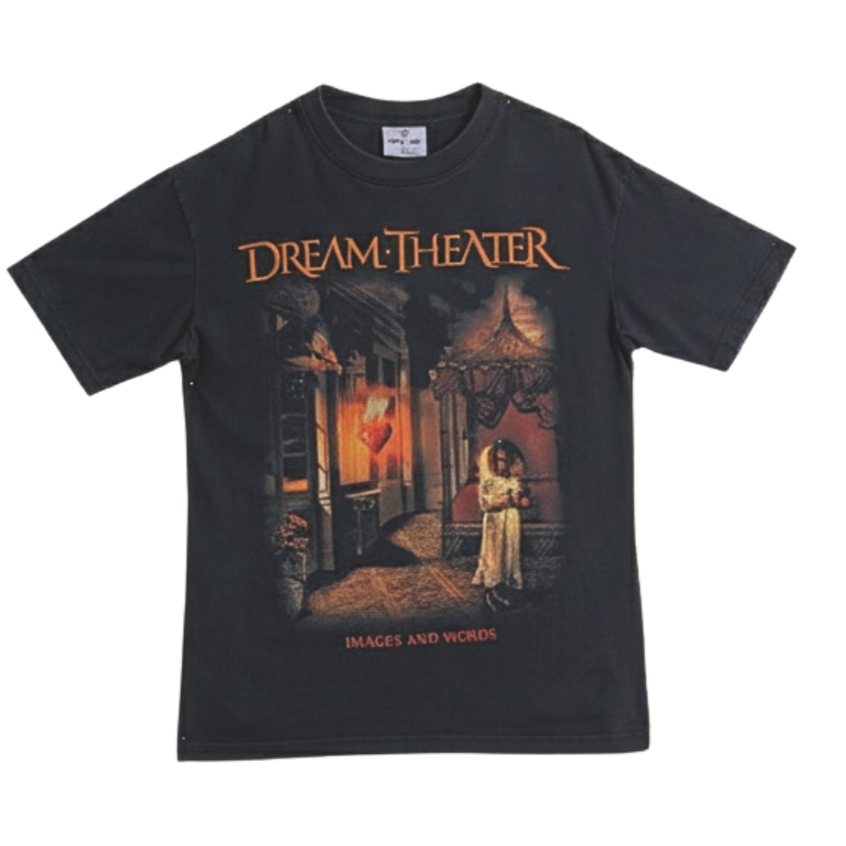 Rocket Lab  DREAM THEATER สีเฟด เสื้อยืด ผ้าคอตตอนพรีเมี่ยม USA สกรีนแบบ DTG งานละเอียดคุณภาพคมชัด R