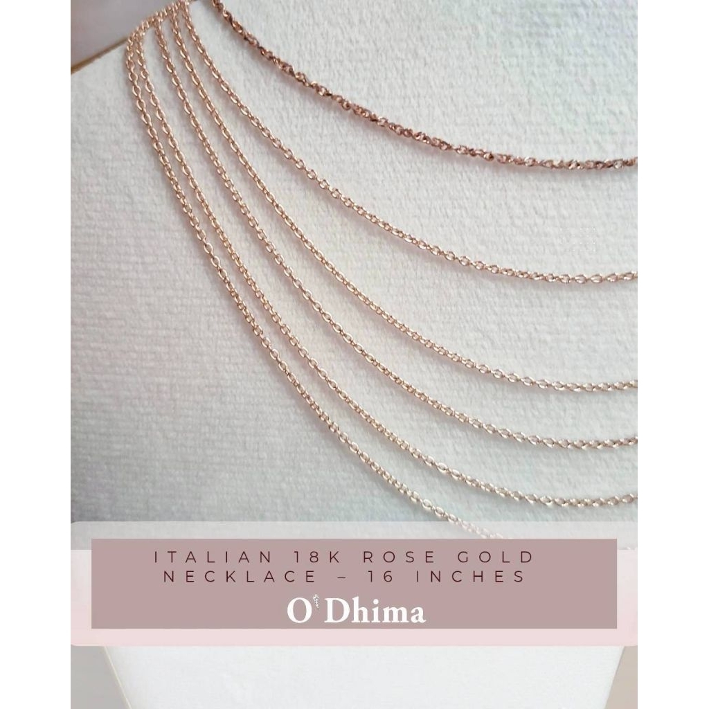 O'Dhima  สร้อยคอโรสโกลด์ 18K ความยาว 16 นิ้ว