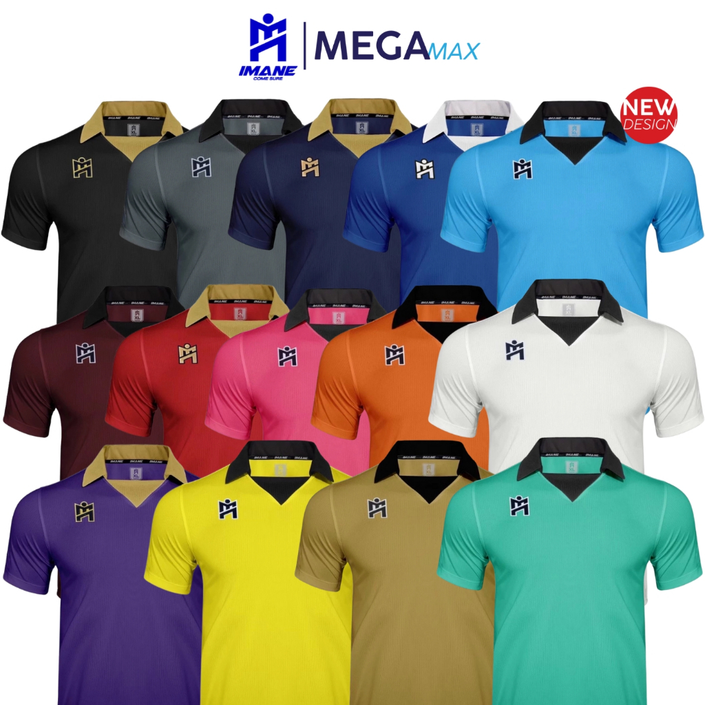 เสื้อกีฬาคอปก IMANE รหัส IMA1002 รุ่น VINTAGE โลโก้ปักที่อกด้านขวา