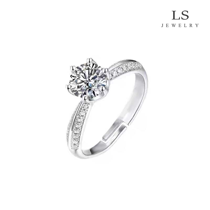 LS แหวนแฟชั่นสตรีแพลทินัม แหวนสวย ของขวัญ เครื่องประดับสตรี r2362