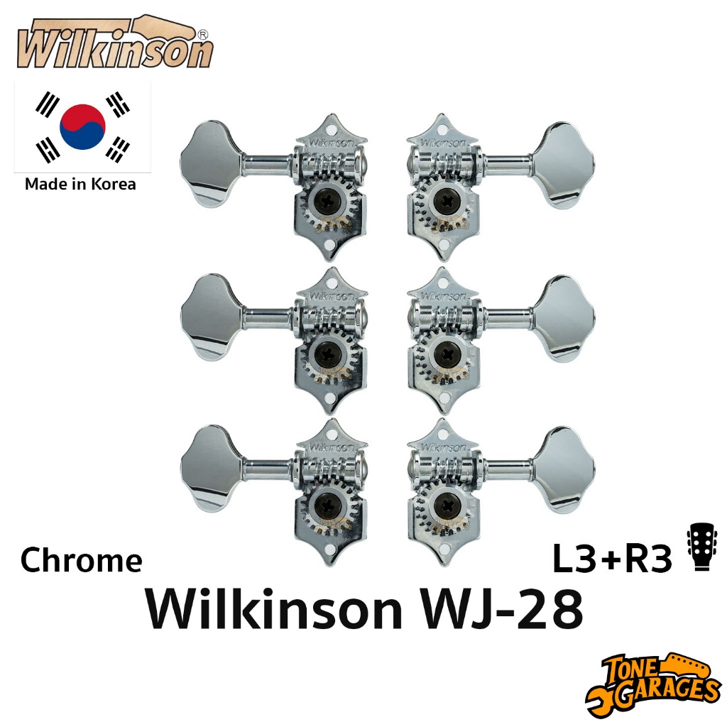 Wilkinson WJ28N Acoustic Machine Heads ลูกบิดกีต้าร์โปร่ง L3+R3 สี Chrome งานเกาหลีแท้