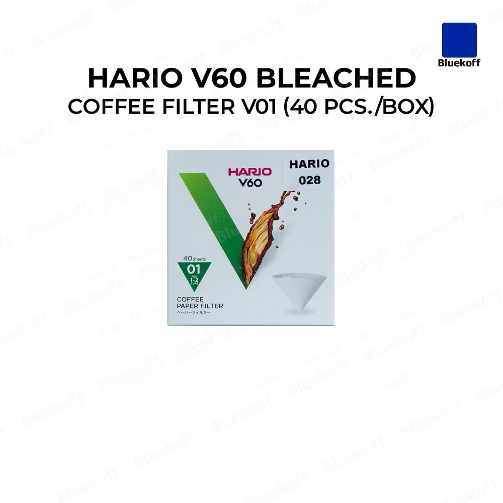 BLUEKOFF Hario V60 Bleached Coffee Filter V01 กระดาษกรองกาแฟดริป กระดาษฟีลเตอร์ (40 pcs./box)