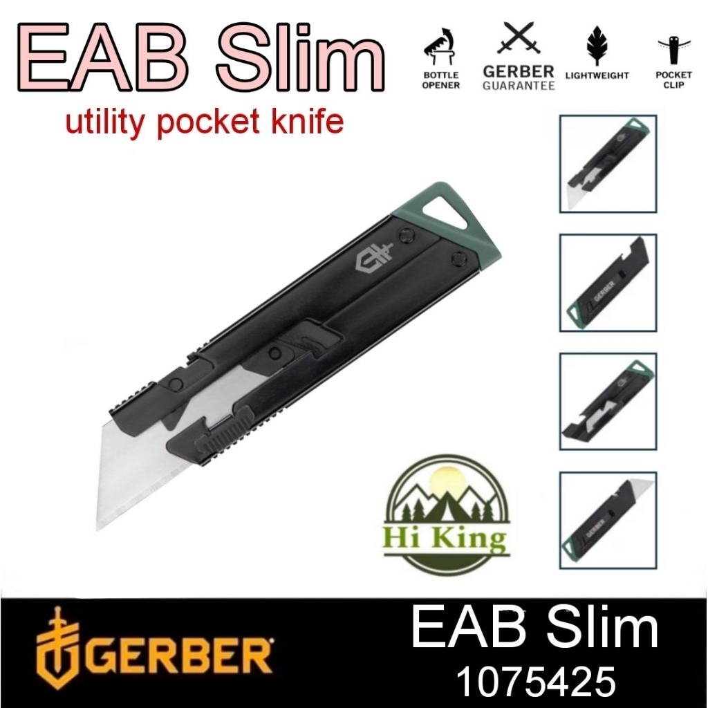 มีด คัตเตอร์ Gerber รุ่น EAB Slim Black 1075425, utility pocket knife มีด EDC ขนาดกระทัดรัด น้ำหนักเ