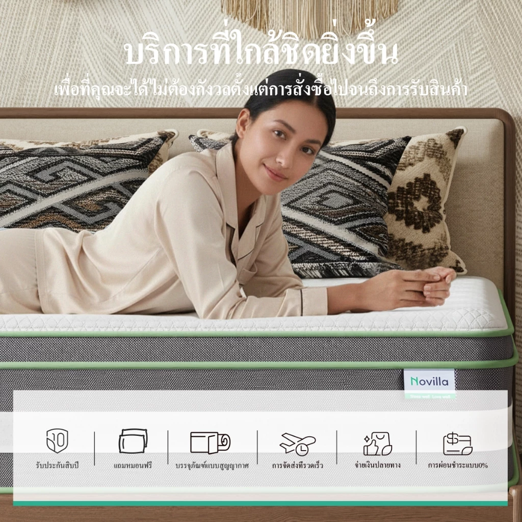 Novilla ที่นอนยางพารา สปริงพ็อกเก็ต หนา 12 นิ้ว รุ่น IceMint thumbnail 9