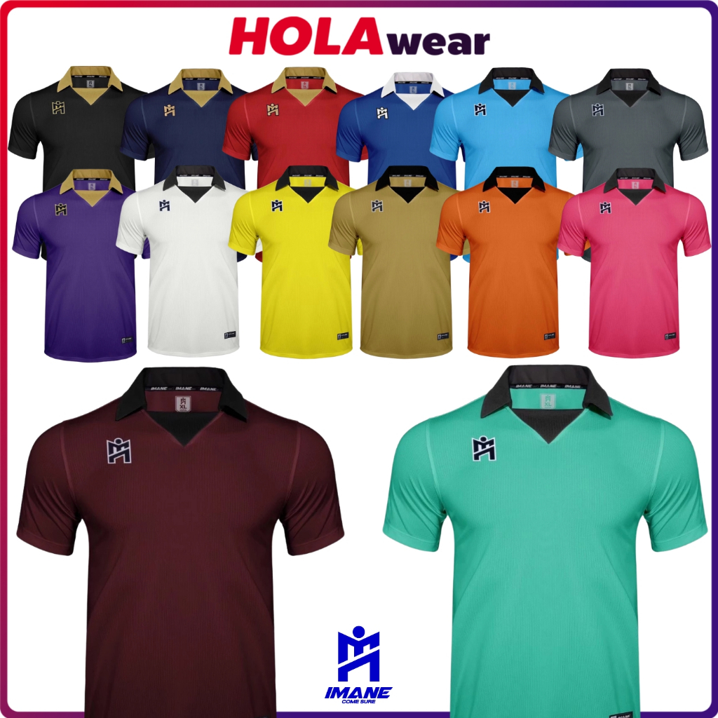 เสื้อกีฬาคอปก IMANE รหัส IMA1002 โลโก้ปักที่อกด้านขวา รุ่น VINTAGE SPORT JERSEY