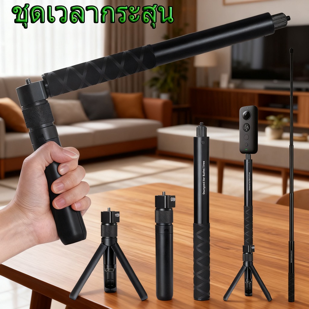 Bullet Time Handheld Invisible Selfie Stick, Tripod หมุน 360 องศาสำหรับกล้อง