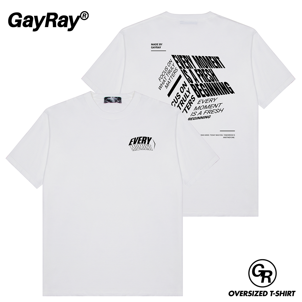 GayRay ⎰Moment⎱  เสื้อยืดโอเวอร์ไซส์ Cotton 100% นุ่่ม ใส่สบาย