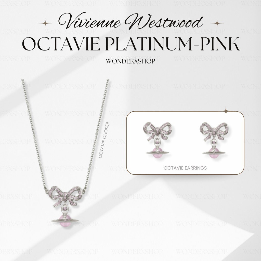 💓New💓💎Vivienne Westwood Octavie Pendant Necklace⚡️Earrings ของแท้💯