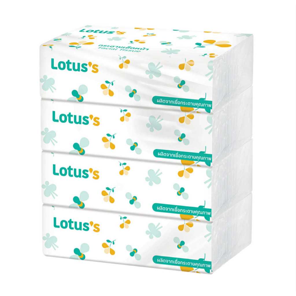 [พร้อมส่ง] กระดาษเช็ดหน้า โลตัสซอฟท์แพ็ค 4ชิ้น(ชิ้นละ195 แผ่น) ต่อ 1 แพ็ค softpack