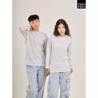 YuenPuen เสื้อยืดแขนยาว 30 สี ยืนพื้น ไม่ยืด ไม่ย้วย ไม่ต้องรีด สีพื้น เนื้อผ้านุ่ม
