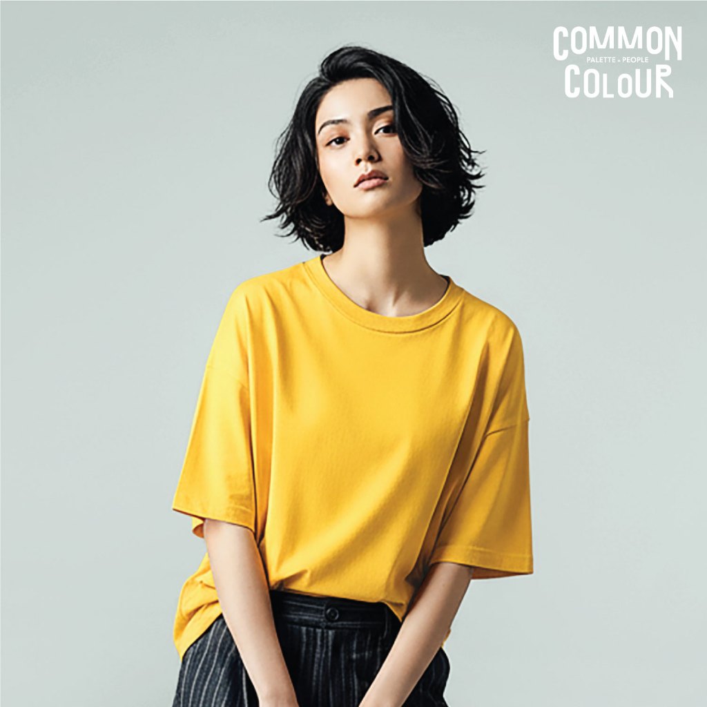 CommonColour T-Shirtเสื้อยืดคอกลมMinimal Premium _สี03Sunrise Yellowเนื้อนุ่มเบาสบาย ผ้าSorona cotto