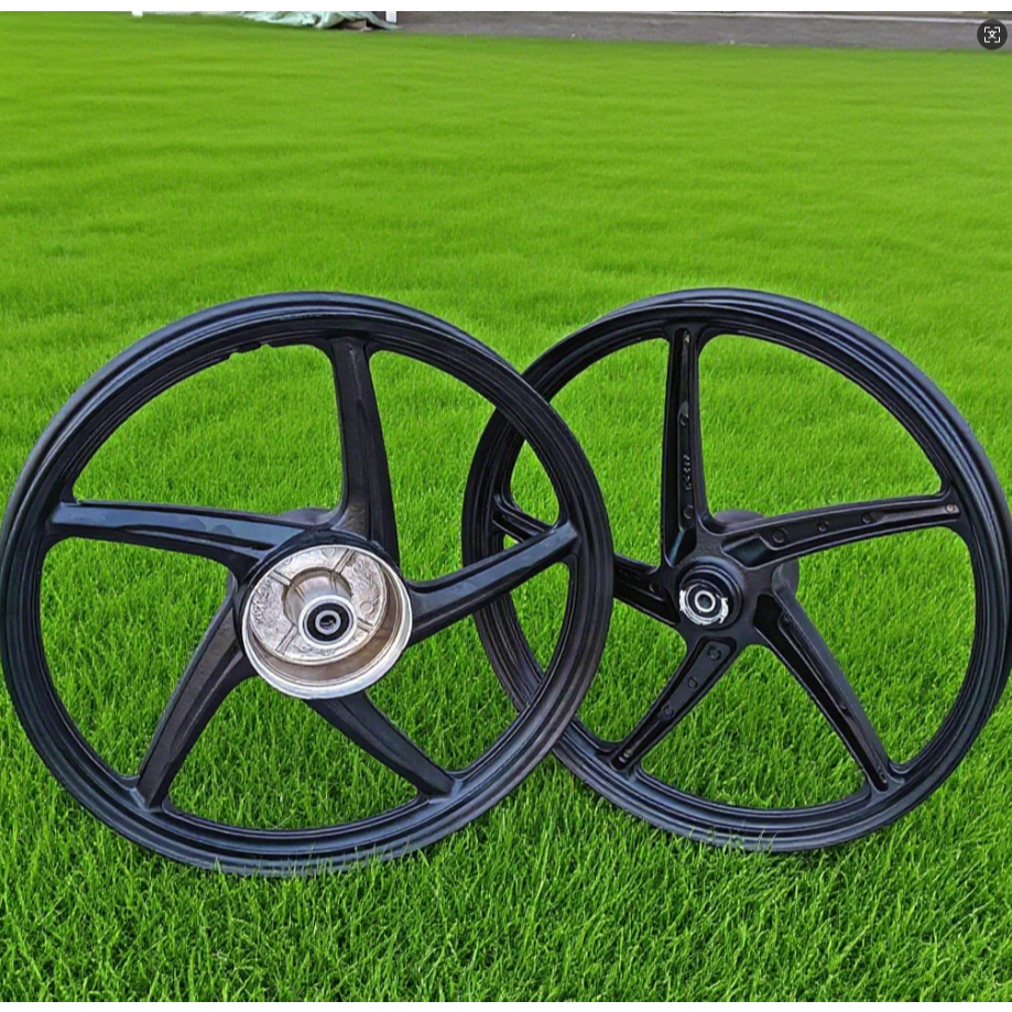 wave110iล้อแม็ก มาพร้อมลูกปืน  หน้าดิสหลังดั้ม ขนาด 1.4x17-1.6x17สีดำ5 ก้าน ราคาสินค้าต่อ 1คู่