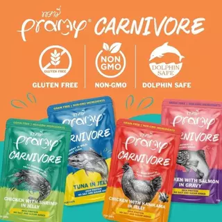 PRAMY CARNIVORE ยกลัง อาหารเปียกแมวพรามี่ (4กล่อง48ซอง) คาร์นิวอร์ โปรตีนสูงเนื้อสัตว์เน้นๆ FS