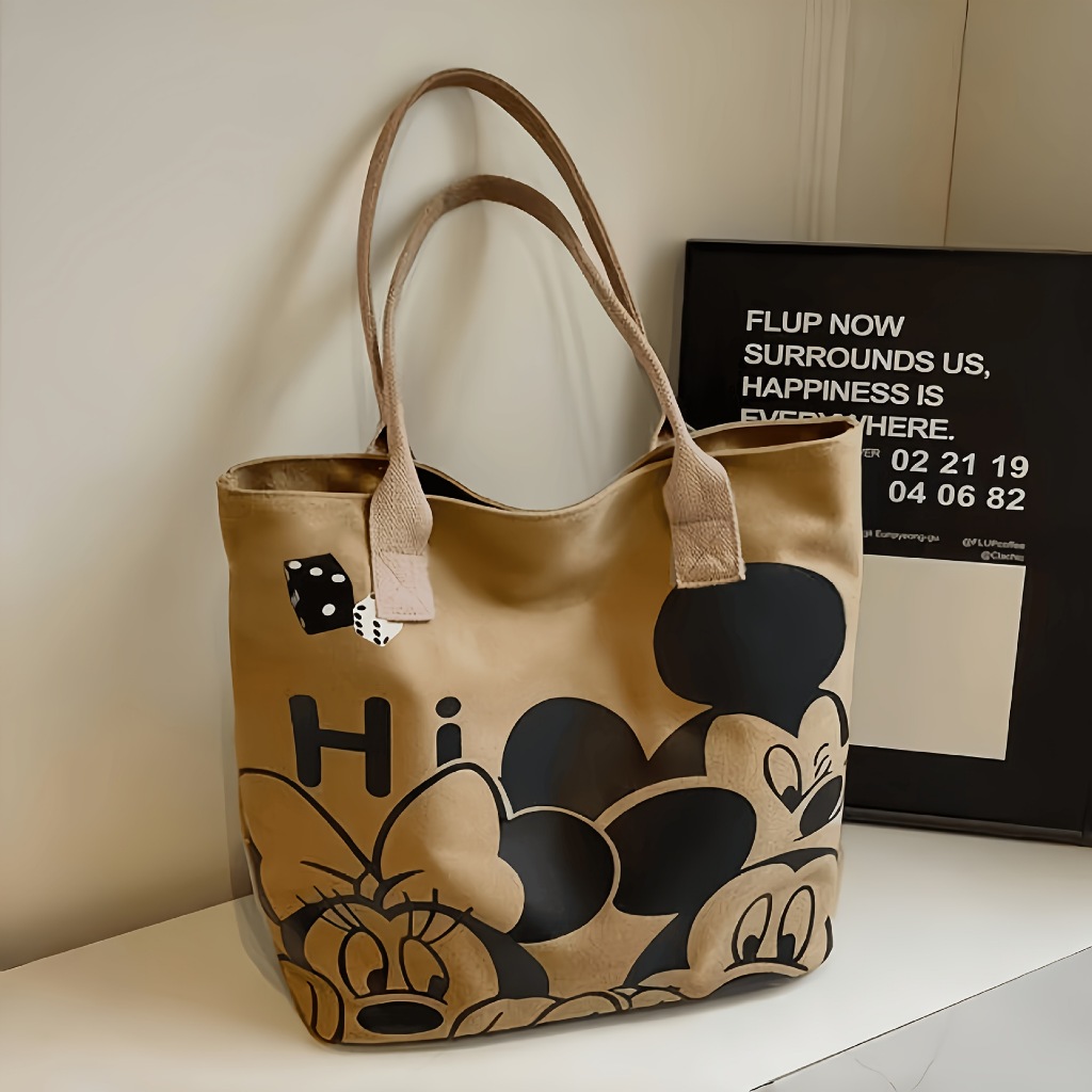 กระเป๋าสะพายไหล่(มีซิป) กระเป๋าผ้าแคนวาสลายการ์ตูน(Mk-1)