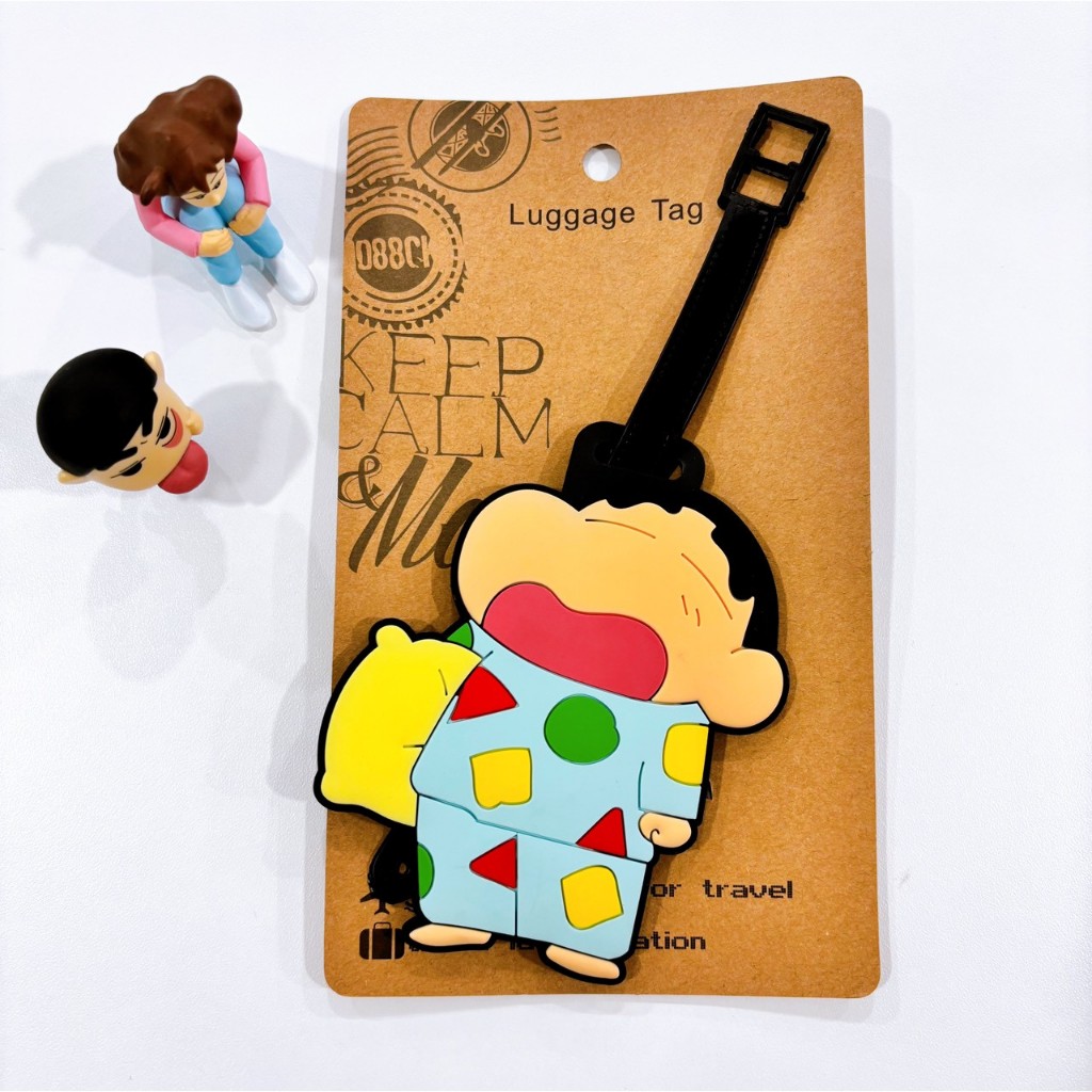 ส่งจากไทย💤 ที่ห้อยกระเป๋า Luggage Tag ชินจังชุดนอน ป้ายชื่อ ซิลิโคน น่ารัก อุปกรณ์เสริมสำหรับเดินทาง 85015